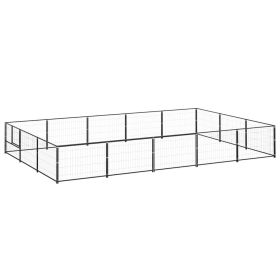 Dog Kennel Black 161.5 ft�� Steel