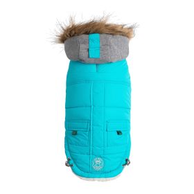 GF Pet Winter Sailor Parka (Color: Aqua, size: XS)
